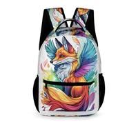 WECECE Fox School Bag Nursery Primary Kids Students for Boys and Girls Age 6 Animal Pattern Daypack Years 1-2 with Front Pocket Backpack Books Water Bottle Autumn Trip Daily Use