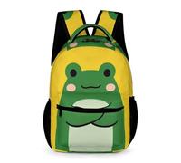 WECECE Frog Daypack Preschool Primary Kids Primary for Boys Age 7 Cute Animal School Bag for Girls Years 1-3 Lightweight Printed Bookbag Daily Items Bottle Travel Outdoor Daily Use