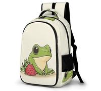 WECECE Frog Pattern School Backpack Kids Year 4-6 Cute Animal Rucksack Girls 7-11 Year Olds Fashion School Bag Backpack Students 13.3 Inch Laptop Rucksack Birthday Gift