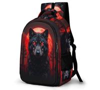 WECECE Full Moon Wolf Casual Daypack for Girls,Teens Elementary Wolves Moon School Backpack,Primary Book Bags for Teens