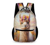 WECECE Funny Alpaca Backpack Girls Ages 7-10 Years Primary Kids Animal Llama Daypack Year 2-5 Boys Durable School Bag Rucksack 43x32x15cm for Autumn Trip Outdoor Books Notebooks