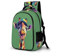 WECECE Funny Giraffe Bookbag for Students Ages 9-13 Fashion Backpack Animal Rucksack Boys School Years 5-9 School Backpack Kids and Teens 13.3 Inch Laptop Rucksack Travel