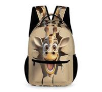 WECECE Funny Giraffe Daypack Year 1 Primary Kids Students for Boys Age 8 Animal School Bag for Girls Lightweight Durable Backpack Front Pocket Side Pockets Autumn Trip Daily Use