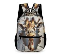 WECECE Funny Giraffe Motif Backpack Boys and Girls Age 7 Primary Kids Animals School Bag Year 2 Kids Everyday Rucksack Book Bag 43x32x15cm for Books and Notebooks Daily Study