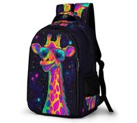 WECECE Funny Giraffe Pattern Daypack Children Ages 10-14 Animal Motif Bookbag Teens Year 8 Cool School Bag for Kids and Teens Day Trips Spring Outing Autumn Trip Daily Use