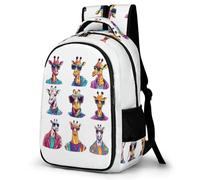 WECECE Funny Giraffe Print Rucksack Boys Age 10-16 Animal Backpack Kids Year 9 Cool School Backpack for Kids and Teens Spring Outing Spring Outing Autumn Trip Daily Use