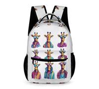 WECECE Funny Giraffe School Backpack for Boys 7-13 Years Animal Theme School Bag for Girls Year 4 Primary Kids Durable Daily Bookbag Books Water Bottle Class Daily Use