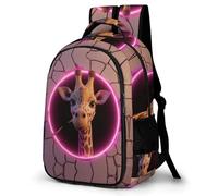 WECECE Funny Giraffe School Backpack for Girls Age 10-16 Cool Animal Motif Rucksack Teens Year 10 Book Bag Kids and Teens 15.6 Inch Laptop Backpack Back to School Gift