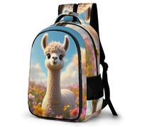 WECECE Funny Llama Backpack School Bag Travel Daypack Animal Alpaca Rucksack for Students Boys Girls, Laptop Backpack