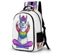 WECECE Funny Llama Print Daypack Boys 12 Year Olds Alpaca Motif Bookbag Girls Primary School Durable Backpack for Kids and Teens Daily Use Hiking Day Trips Birthday Gift