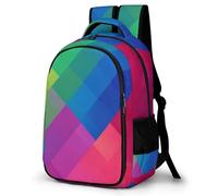 WECECE Geometric Shapes Backpack School Bags for Girls Boys,Durable Casual Basic 3D Colourful Backpack for Students Teenage Satchel Heavy Duty