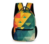 WECECE Geometric Shapes Bookbag for Boys Age 9 3D Colourful School Backpack for Girls Year 1 Primary Kids Lightweight Daypack Books Water Bottle Spring Outing Travel