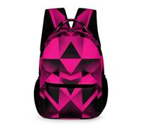 WECECE Geometric Shapes Bookbag Kids for Boys 7-13 Years 3D Colourful Rucksack for Girls Years 3-5 with Front Pocket Daypack Books Bottle Umbrella Outdoor Day Trips