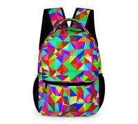 WECECE Geometric Shapes Bookbag Nursery Primary Kids for Girls Age 8 Colourful School Backpack for Boys Years 1-3 Durable Daily Daypack Books Water Bottle Class Daily Use