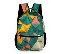 WECECE Geometric Shapes School Bag Children for Boys Age 11 3D Pattern Daypack for Girls Year 6 Durable Daily Rucksack Books Stationery Bottle Travel Outdoor Daily Use