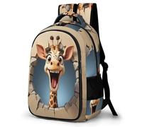 WECECE Giraffe 3D Print Backpack, Lightweight Casual Rucksack Animal for Women Girls Cute School Bag for Kids Teens Boys Travel