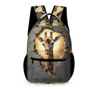 WECECE Giraffe 3D Print Rucksack Boys Girls Age 9 Primary Kids Funny Animal School Backpack Year 4 Students Stylish Bookbag 43x32x15cm for Travel Daily Use Books Notebooks