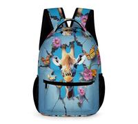 WECECE Giraffe Daypack Primary for Boys 6-12 Years Animal Giraffe Backpack for Girls Years 4-6 Lightweight with Side Pockets School Bag Books Bottle Umbrella Outdoor Day Trips