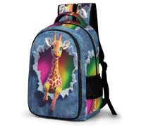 WECECE Giraffe Design School Backpack Lightweight Children Age 8-14 Animal Pattern School Bag Teens Year 10 Daypack for Students 15.6 Inch Laptop Backpack Spring Outing