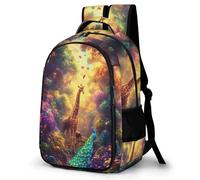 WECECE Giraffe Illustration Book Bag Girls 12-16 Year Olds Animal Theme Rucksack Teens Year 6-8 Durable Daypack for Kids and Teens Daily Use Hiking Day Trips Birthday Gift