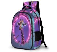 WECECE Giraffe Motif Backpack Lightweight Children Age 14 Animal Print Rucksack Teens Primary to Secondary School Backpack for Students 14 Inch Laptop School Bag Travel
