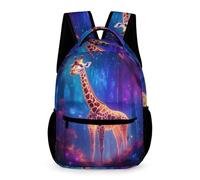WECECE Giraffe Motif School Bag Kindergarten Primary Kids Primary for Boys Age 11 Animal School Backpack for Girls Year 2 Durable Daypack Books Bottle Umbrella Outdoor Day Trips