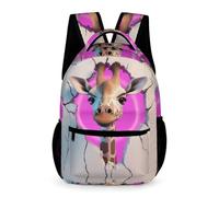 WECECE Giraffe Pattern Backpack Boys Ages 10-13 Years Older Kids Animal Motif School Bag Year 5-8 Girls Durable Rucksack Book Bag 43x32x15cm for Daily Lessons Books Notebooks