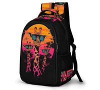 WECECE Giraffe Print Rucksack Fashion Backpack Girls Age 16 Animal Design Book Bag Boys Junior School Bookbag for Students 15.6 Inch Laptop Backpack Back to School Gift