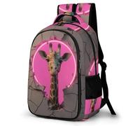 WECECE Giraffe Print Rucksack Students Age 13 Funny Animal Design Book Bag Boys Year 7 Fashion Backpack Bookbag for Kids and Teens Daily Use Hiking Day Trips Birthday Gift