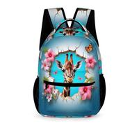 WECECE Giraffe Rucksack for Boys and Girls 9-13 Years Animal Giraffe School Backpack Year 4 Primary Kids Lightweight Durable Backpack Books Bottle Umbrella School Trips Travel