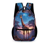 WECECE Giraffe Rucksack Kids for Boys 9-13 Years Animal Giraffe School Bag for Girls Years 2-4 Primary Kids with Front Pocket Daypack Books Bottle Umbrella Back to School Gift