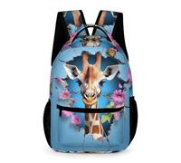 WECECE Giraffe Rucksack Kindergarten to Primary Kids Children for Boys Age 9 Animal School Backpack for Girls Years 2-4 Lightweight Durable Bookbag Books Water Bottle School Trips Travel