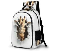 WECECE Giraffe School Backpack, 3D Printed Backpacks, School Bags Animal Back Pack Casual Travel Rucksack Girls Large Capacity Daypack