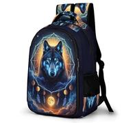 WECECE Girls Back Pack Kids Dreamcatcher Wolves Backpack School Bags for Boys Kids Rucksack Wolf Primary Backpack