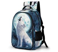 WECECE Girls Back Pack Kids Moon Wolf Backpack School Bags for Boys Kids Rucksack Full-Moon Wolves Primary Backpack