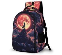 WECECE Girls Back Pack Kids Moon Wolf Backpack School Bags for Boys Kids Rucksack Full-Moon Wolves Primary Backpack