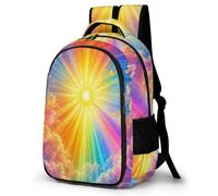 WECECE Girls Sun Pattern School Bag for Primary Years Boys Colourful Clouds Bookbag 8-15 Year Olds Kids Backpack Modern Stylish for Travel Hiking and Day Trips