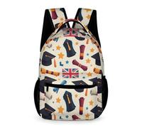 WECECE Graduation Theme Rucksack for Girls 7-13 Years Union Jack Flag Bookbag for Boys Years 4-6 Primary Kids Durable Backpack Books Water Bottle Outdoor Day Trips