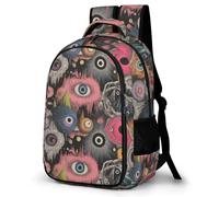 WECECE Graffiti Eye Art Bookbag Students Age 10 Colourful Abstract Rucksack Boys Primary to Secondary Trendy Daypack for Teens 15.6 Inch Laptop Backpack Back to School Gift