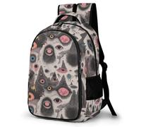 WECECE Graffiti Eye Art School Bag Students Ages 7-10 Colourful Abstract School Backpack Boys Year 4-6 Lightweight Daypack for Teens 11.6 Inch Laptop Backpack Birthday Gift