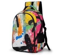 WECECE Graffiti Motif School Backpack, 3D Printed Backpacks, School Bags Colourful Back Pack Casual Travel Rucksack Girls Large Capacity Daypack