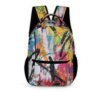 WECECE Graffiti School Backpack for Primary Toddler School Boys Memphis Style Rucksack Kids Bookbag Lightweight Back Pack Daily Daypack