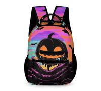 WECECE Halloween Theme Rucksack Boys Ages 6-9 Years Primary Kids Halloween Theme School Backpack Year 1-4 Girls Large Bookbag 43x32x15cm for Daily Lessons Books Notebooks