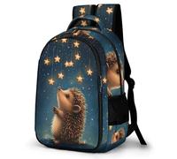 WECECE Hedgehog Design School Bag Children Primary to Secondary Cute Little Animal Daypack Teens Age 10-16 Modern Rucksack Students 14 Inch Laptop School Bag Spring Outing