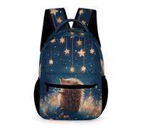 WECECE Hedgehog Rucksack Students for Boys Age 6 Cute Little Animal Daypack for Girls Year 2 Primary Kids Lightweight Durable Backpack Daily Items Back to School Gift