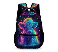 WECECE Highland Cow Motif Backpack Kids Age 8 Primary Kids Kawaii Cattle Daypack Year 3 Teens Modern School Bag Rucksack 43x32x15cm for Outdoor Day Trips Books Notebooks