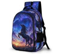 WECECE Horse Backpack Stylish Students Age 11 Animal Theme School Backpack Boys Secondary School Daypack for Students 16.5 Inch Laptop Rucksack Birthday Gift
