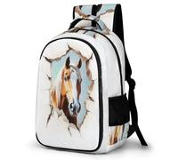 WECECE Horse Motif Boys Backpack School Bag for Elementary, Animal Travel Backpack Secondary Rucksack for Boys