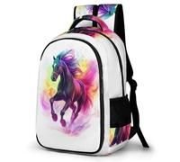 WECECE Horse Motif Daypack Students Ages 10-14 Animal Pattern Book Bag Boys Primary School Fashion Backpack School Bag for Teens 13.3 Inch Laptop Rucksack Spring Outing