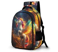 WECECE Horse Motif Rucksack Lightweight Students Ages 11-15 Animal Pattern Daypack Boys Primary to Secondary Backpack for Students 13.3 Inch Laptop Rucksack Autumn Trip